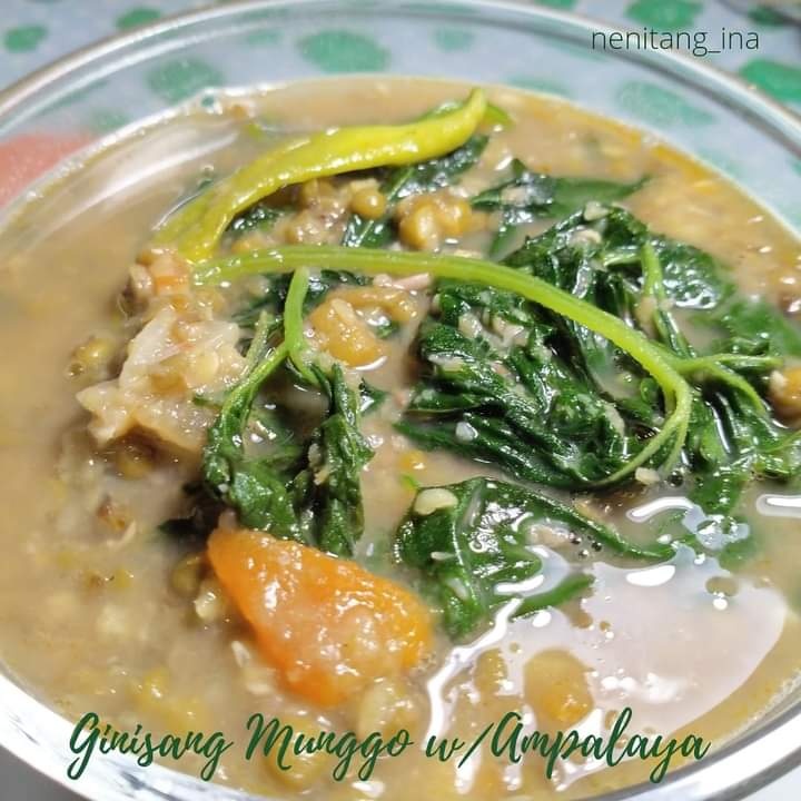 Mung beans with bitter gourd leaves